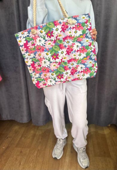 Женская большая пляжная сумка одно отделение на молнии AV030 размер 44/35, разноцветная | Зображення 1