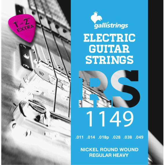 Струни для електрогітари Gallistrings RS1149 (.011-.049), REGULAR HEAVY, Nickel
