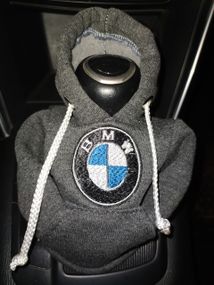 Чехол кофта Худи аксессуар на КПП Car Hoodie БМВ BMW серый подарок автомобилисту 10070