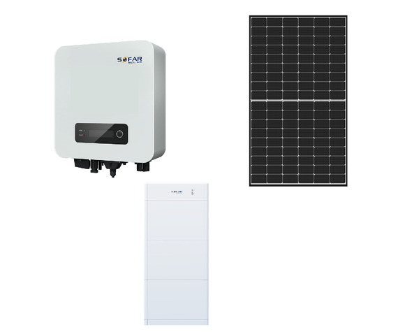Солнечная электростанция СЕС для частного дома SOFAR SOLAR 3 KW комплект сонячні панелі, гібридний інвертор, B