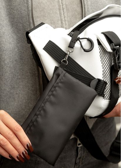 Большая женская поясная сумка бананка Sambag DynamicDart белая 38×21×7 см (80411008) | Зображення 8