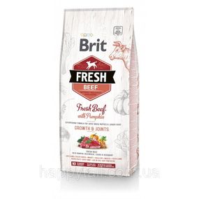 Сухой корм Brit Fresh Beef with Pumpkin Puppy Large для щенков крупных пород, говядина и тыква, 12 кг