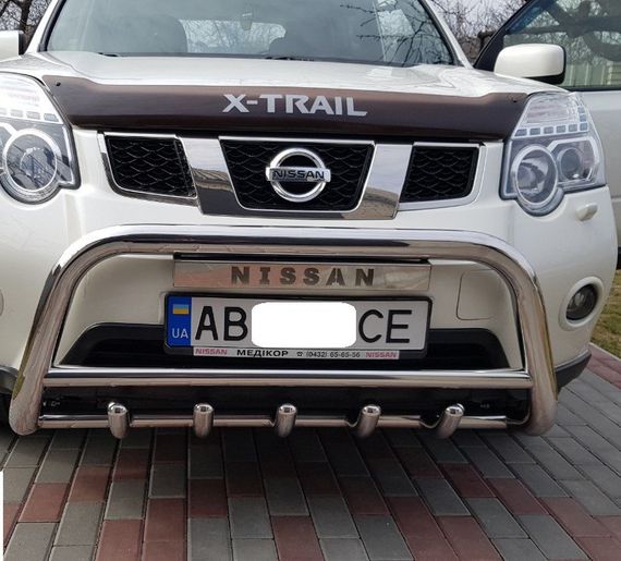 Передняя защита WT003 (нерж) для Nissan X-trail T31 2007-2014 гг | Зображення 5
