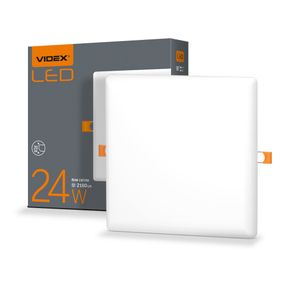Світильник вбудований LED Videx 24W 4100K безрамковий квадратний VL-DLFS-244
