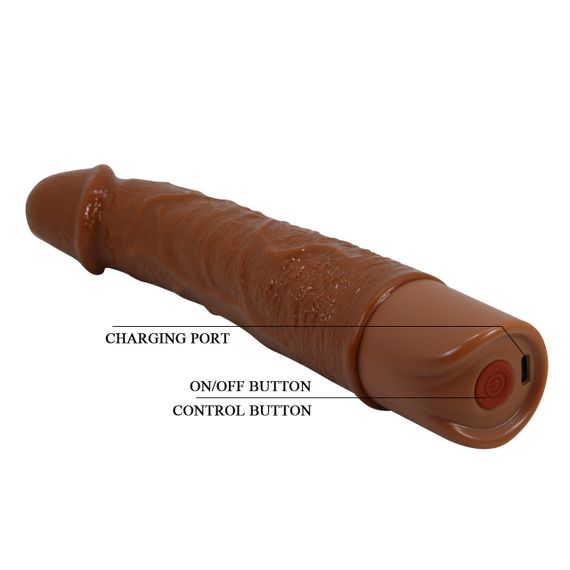 Реалістичний вібратор, що перезаряджається Pretty Love - Osric Realistic Vibrating Dildo Brown, BW-500081-1 Sex Aura | Зображення 8
