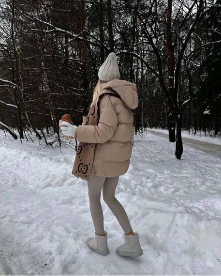 Тепла куртка жіноча дута з капюшоном на синтепоні розмір 42/48 колір бежевий  pp007 | Зображення 1