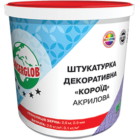 Anserglob декоративная акриловая штукатурка Короед 25 кг белая 2мм, 2,5мм