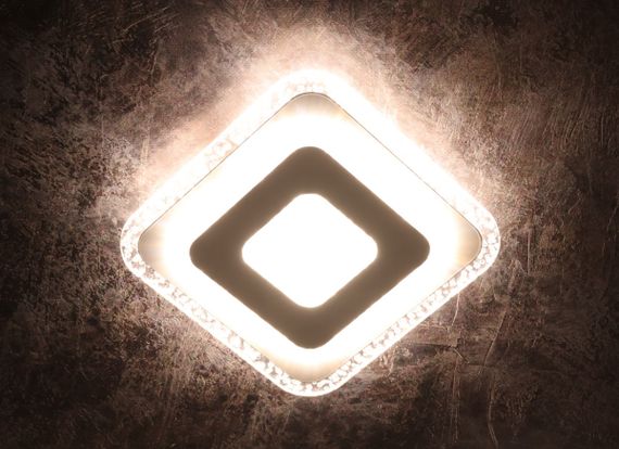 Сучасний квадратний світильник стельовий LED для кімнати кухні ванної 25133 Білий 4х25х25 см. | Зображення 2