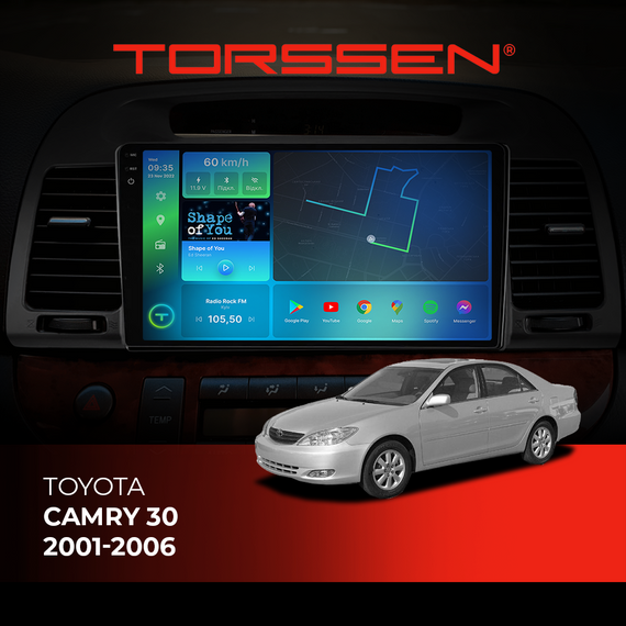 Штатна магнітола Torssen 2K Toyota Camry 30 01-06 F98256 4G Carplay DSP
