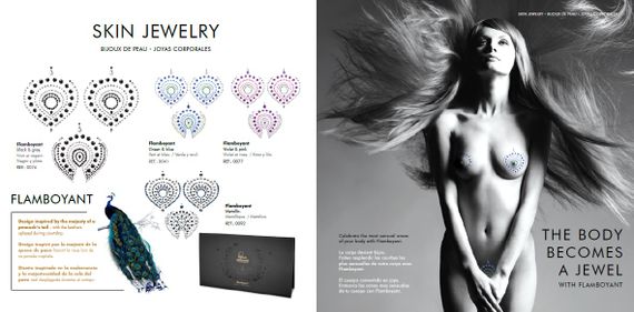 Прикраси для грудей та бікіні зі стразами Flamboyant від Bijoux Indiscrets, сріблясто-чорні | Зображення 6