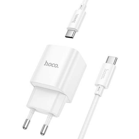 Набір СЗУ 110-240V HOCO C146A+кабель Type-C, 1xUSB-C, PD20W, 1м кабель | Зображення 7
