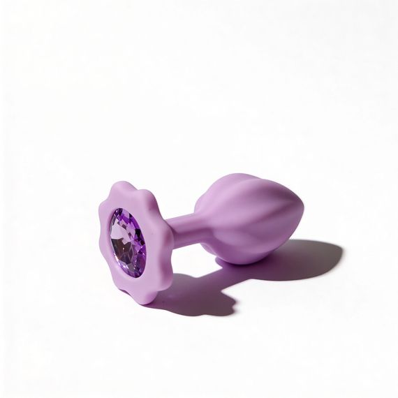 Набір силіконових анальних рельєфних пробок ALUME, S, M, L, з каменем лілового кольору, 3 шт sexstyle | Зображення 7