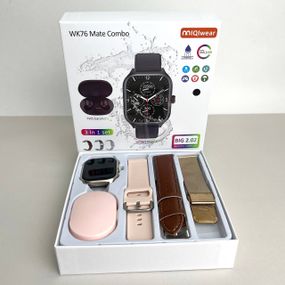 Комплект WK76 - Smart Watch / Навушники Air Dots / 3 ремінці / Захисний чохол та плівка (Рожевий)