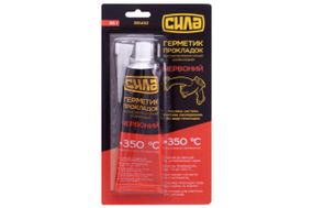 Герметик прокладок высокотемпературный +350°С, 100% силиконовый, красный 85г СИЛА