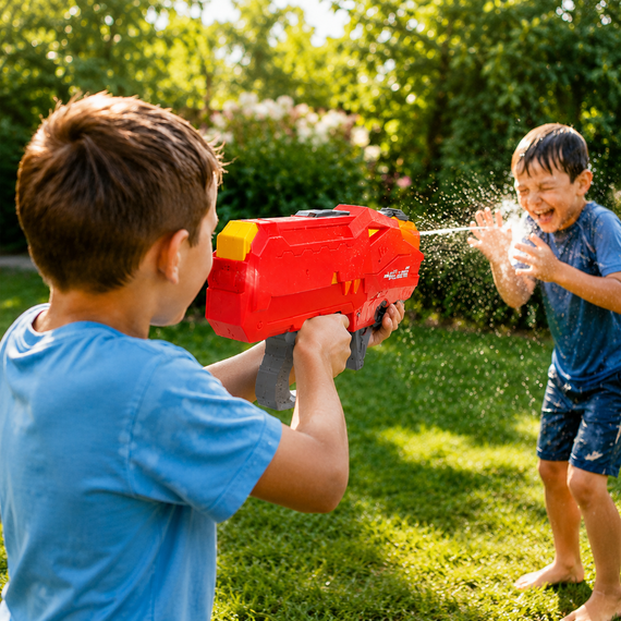 Водяний пістолет крокодил дитячий Water Gun 550мл / Бластер акумуляторний водний автомат з автоматичним набором води | Зображення 1