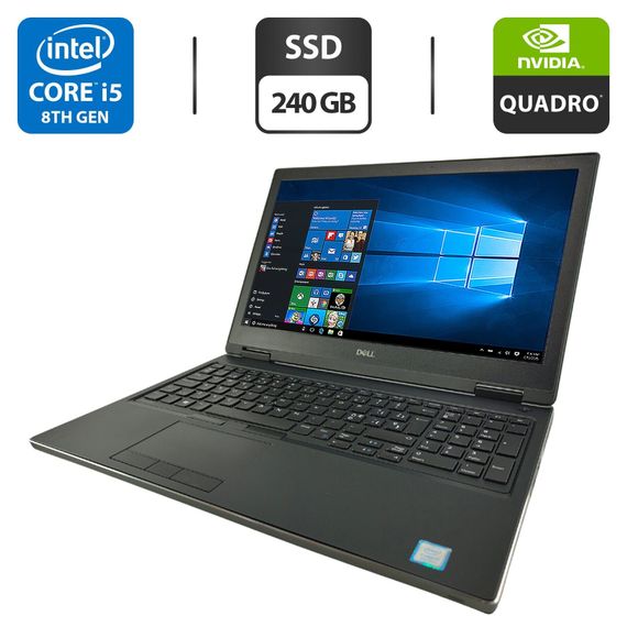 Мобильная рабочая станция Dell Precision 7530 / 15.6" (1920x1080) IPS / Intel Core i5-8400H (4 (8) ядер по 2.5 - 4.2 GHz) / 16 GB DDR4 / 240 GB SSD / nVidia Quadro P3200, 6 GB GDDR5, 192-bit б/у