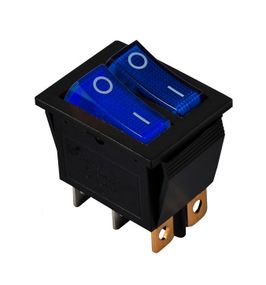 Переключатель KCD2-2101N BL+BL/B 220V 2 клавиши синии с подсветкой Ny95500814