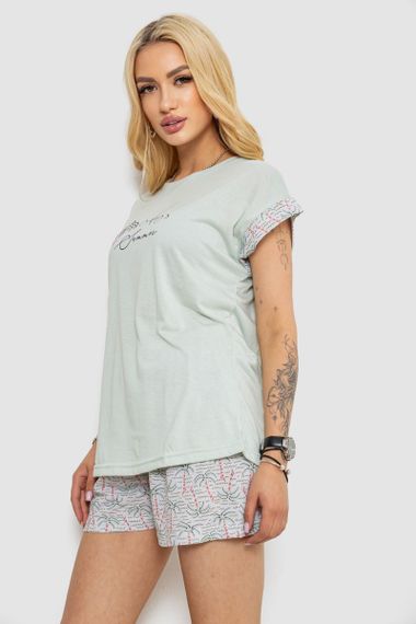Пижама женская с принтом  -уценка, цвет мятный, 243R2107-U-5 | Зображення 2