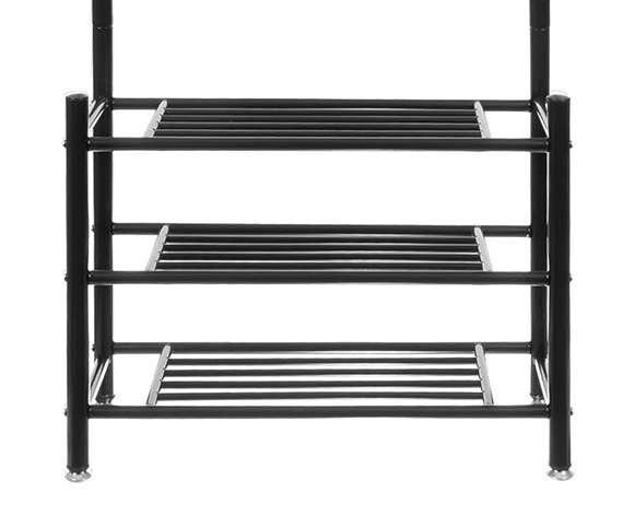 Вішалка-стійка з полицею для взуття в стилі лофт чорна Ruhhy 15744 | Зображення 9