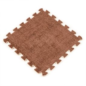 Підлога-пазл плюшевий 30х30х1см Коричневий (D) SW-00002082