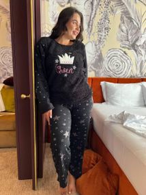 Чорна тепла піжама в розмірі PLUS SIZE