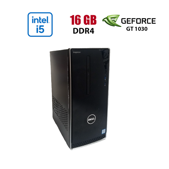 ПК Dell Inspirion 3668 Tower / Intel Core i5-7600 (4 ядра по 3.5 - 4.1 GHz) / 16 GB DDR4 / 512 GB SSD / nVidia GeForce GT 1030, 2 GB GDDR5, 64-bit / Wi-Fi+Bluetooth / DVD / Win 10 Home Lic б/в