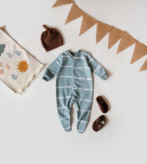 Чоловічок з начосом, 100% бавовна, принт Хвиля 56-86 68