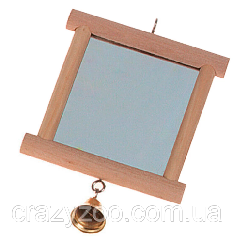 Игрушка для птиц Karlie Flamingo Wooden Mirror Зеркало 13х10 см 1030901