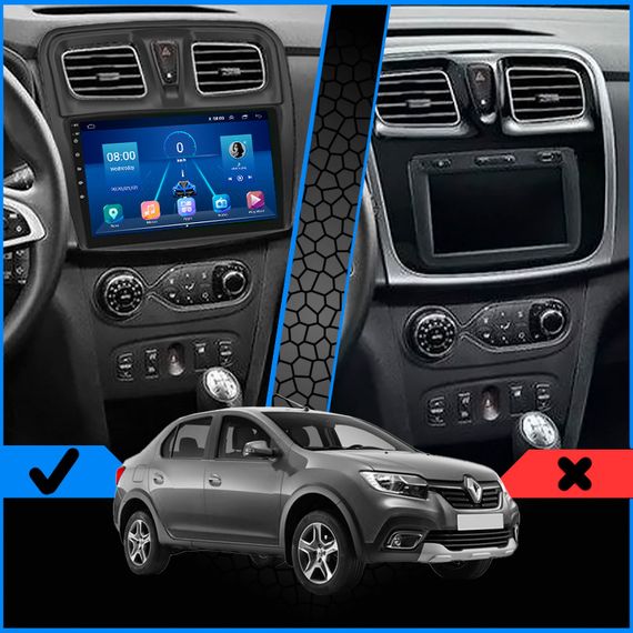 Штатная магнитола Lesko для Renault Logan II Рестайлинг 2018-н.в. экран 10" 2/32Gb/ Wi-Fi GPS Optima | Зображення 2
