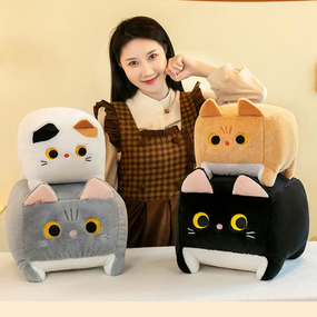 Игрушка Котокуб Детский, мягкий квадратный кот 20 см скидка