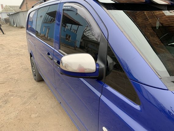 Накладки на дзеркала Vito 2010-2015 (2 шт) Carmos - Турецька сталь для Mercedes Vito W639 рр | Зображення 9