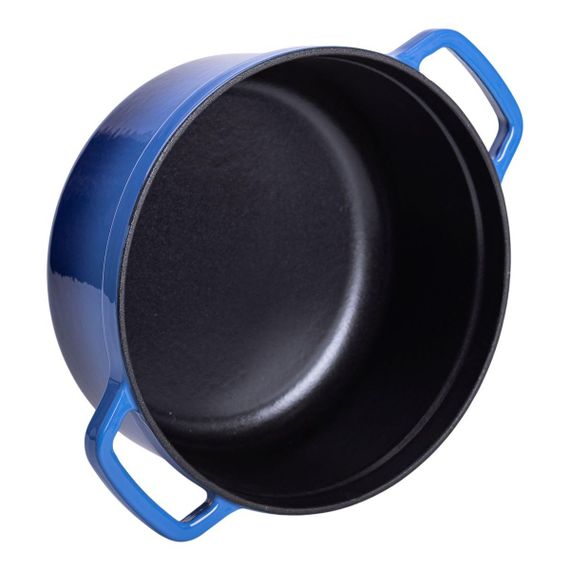 Каструля чавунна емальована 3 л з кришкою Ø24 см Синя | Зображення 3