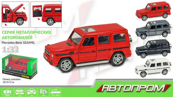 Металева машинка Автопром Mercedes-Benz G 65 AMG: світло, звук, 4 кольори, 18х9х9 см гелік Мерседес | Зображення 2