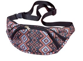 Сумка поясна бананка 4Profi з принтом "Вишиванка на чорному" з двома відділеннями