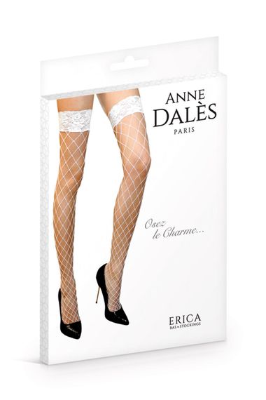 Панчохи в крупну сітку Anne De Ales ERICA T2 White | Зображення 1