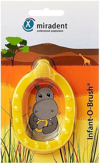 Дитяча зубна щітка прорізувач у вигляді кільця Miradent Infant-O-Brush жовта