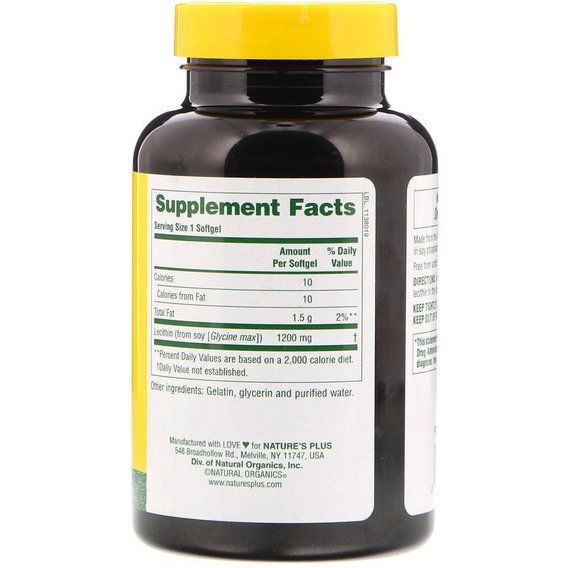 Лецитин Nature's Plus Lecithin 1200 mg 90 Softgels NTP4160 | Зображення 1