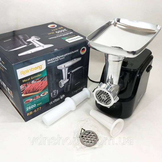 М'ясорубка-шатковка-терка Rainberg, Електром'ясорубки з металевими шестернями, М'ясорубка велика EF-18 | Зображення 7