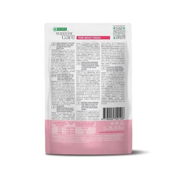 Вологий корм для собак з білою шерстю Nature's Protection Super Care White Dogs Adult All Breeds With Tuna, 70 гр | Зображення 1