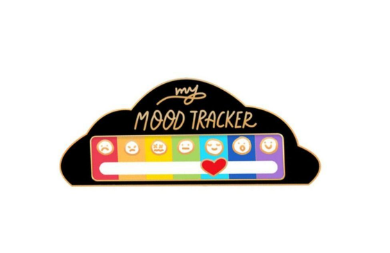 Маленький значок трекер настроения металическая брошь My social battery