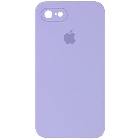Чохол Silicone Case Square Full Camera Protective (AA) для Apple iPhone 7 / 8 / SE (2020) (4.7") Бузковий / Dasheen