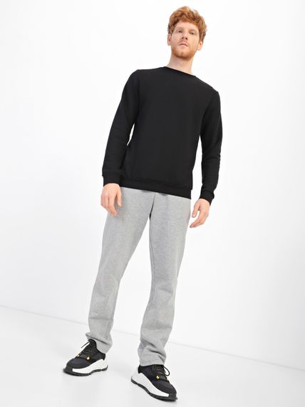 Світшот для чоловіків однотонний чорний, 3XL | Зображення 2