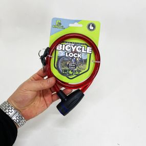 Замок велосипедний KIHUU LOCK 187, 12*80 тросовий, 2 ключі. Колір: червоний TF-20