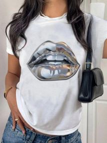 Футболка женская с принтом повседневная S Белая