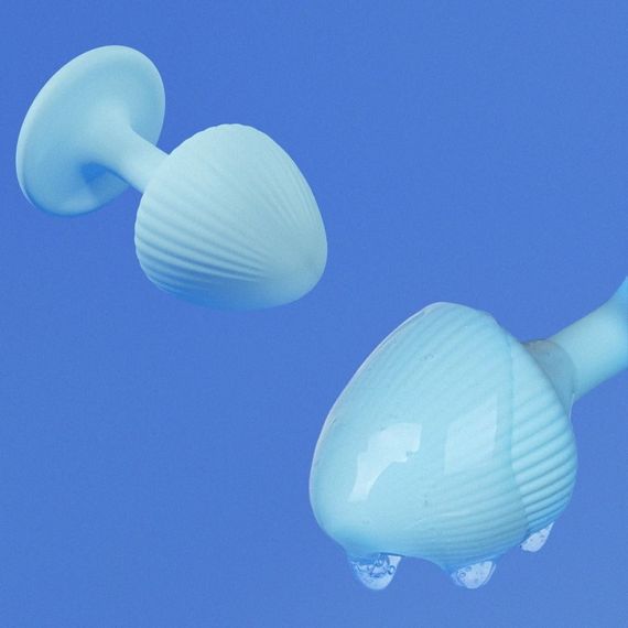 Набір анальних пробок з рельєфом UPKO The Mushroom силіконові, блакитні, 3 шт. Sex Aura | Зображення 5