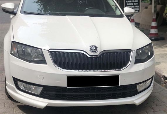 Передняя Lip накладка DPT V-1 (2013-2017, черный глянец) для Skoda Octavia III A7 | Зображення 2
