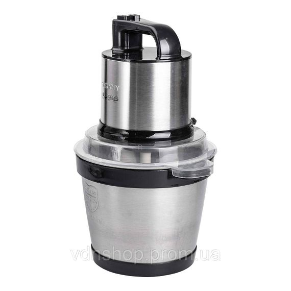 Чопер подрібнювач з чашею 3,5 літри м'ясорізка 4 леза нержавіюча сталь м'ясорубка Sokany SK-7028 | Зображення 2