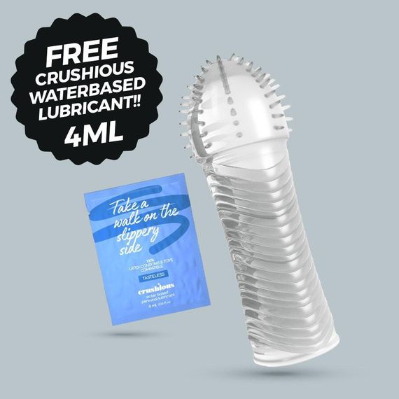 Ребриста насадка на пеніс Crushious, 15,5 x 3,3 см Sex Aura | Зображення 2