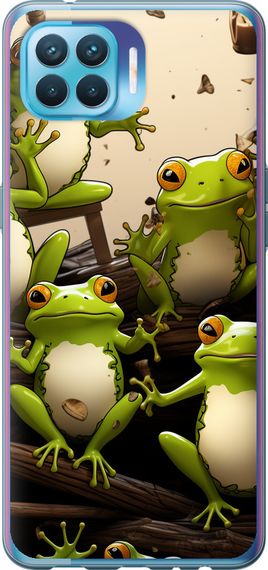 Чехол на Oppo Reno 4 Lite Жабки "5656u-2099-17620"