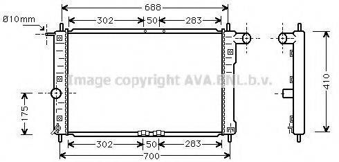 Радіатор охолодження DAEWOO LANOS (97-) 1.3-1.6 i (вир-во AVA) AVA QUALITY COOLING DWA2014 на DAEWOO LANOS / SENS (KLAT)